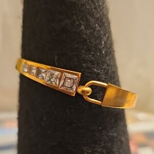 Elegant Rose Gold Bracelet with Clear Stones